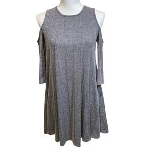 BCBGeneration Cold Shoulder Knit Gray Swing Dress.  Size XS